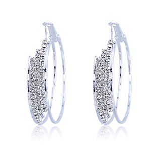 5cm Diameter Double deck Zircon Hoop Earrings