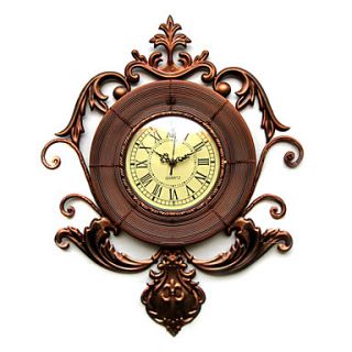 20.5H Elegant Floral Metal Wall Clock