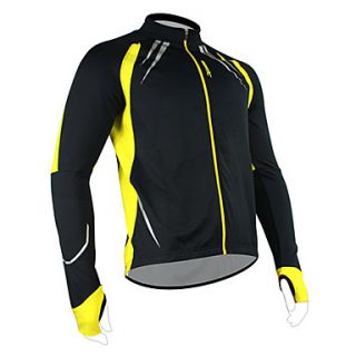 Santic SpandexFleece Men Long Sleeve Windproof Jacket with Special Design for holding Hands C01023Y