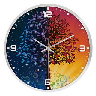 12H Modern Tree Stainless Steel Wall Clock