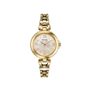 Bulova Womens Gold Tone Link Bracelet Watch