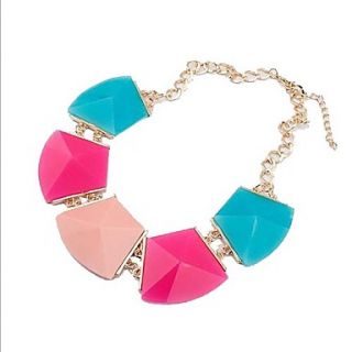 Womens Fashion Colorful Geometry Resin Necklace
