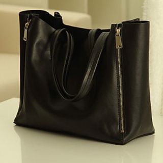 Womens Vintage Pure Color Leather Tote