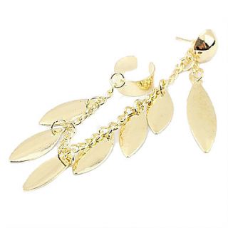 Punk Style Leaf Pattern Tassels Earrings(Gold)