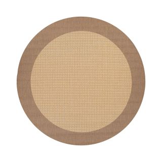 Couristan Checkered Field Indoor/Outdoor Round Rugs, Natural