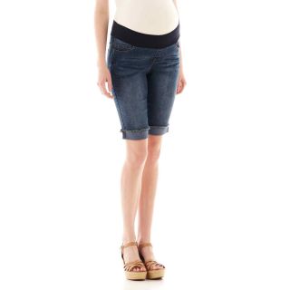 Maternity Denim Bermuda Shorts, Medium Wash