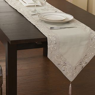 Traditional Polyester Beige Floral Table Runners