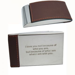 Personalized Graceful Business Card Holder With Leatherette Cover