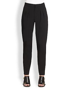 Chloe Tapered Pleat Front Pants   Black