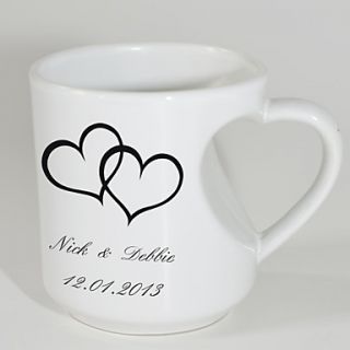Personalized Mugs with Heart Shaped Handle   Embracing Heart