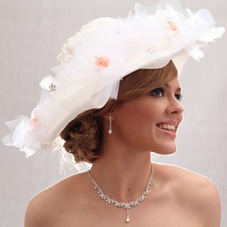 Beautiful Organza/Satin With Rhinestone /Imitation Pearls Wedding Bride Hat
