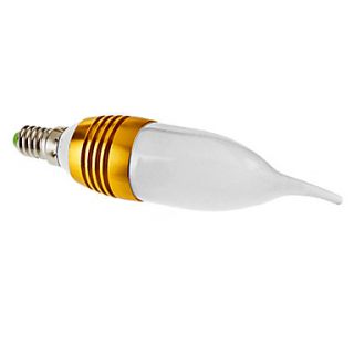 E14 3W 180 210LM 6000 6500K Natural White Light Golden Shell LED Candle Bulb (85 265V)