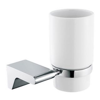 Chrome Finish Contemporary Style Brass Toothbrush Holder