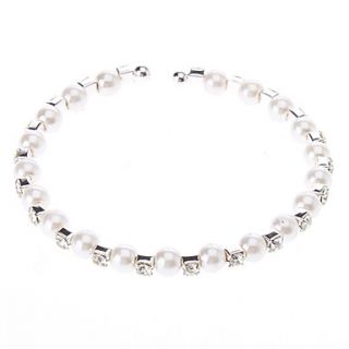 Crystal Rhinestone White Pearl Bracelets for Women Girls