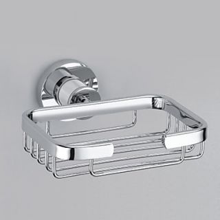 Chrome Finish Contemporary Style Brass Wall Mounted Retangle Soap Holders