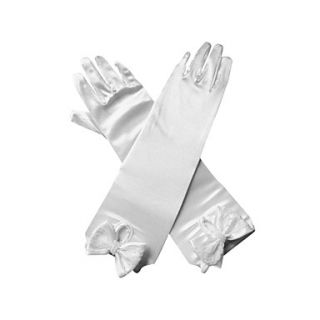 Satin Fingertips Elbow Length Flower Girl Gloves