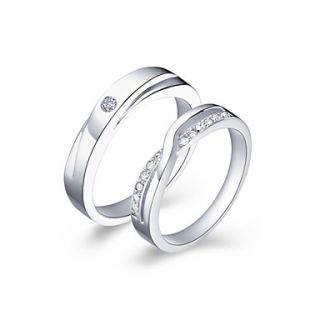 Fabulous Platinum Plated Crystal Couples Rings