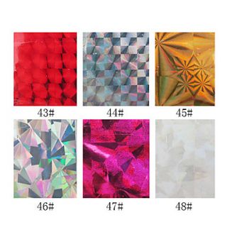 1PCS Laser Foil Nail Decorations Starry Nail Stickers No.43 48(130x4.5x0.1cm,Assorted Colors)