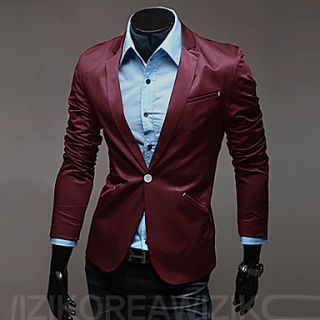 Mens Solid Color One Button Suit