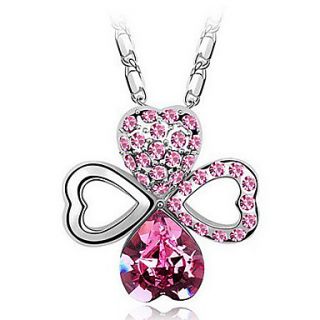 Crystal Diamond Studded Clover Necklace
