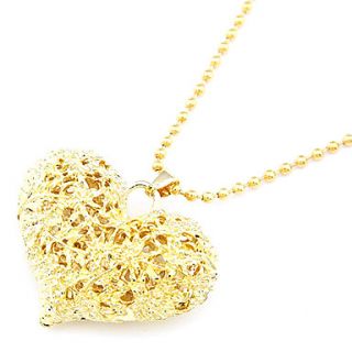 Gold Plated Hollow Out Peach Heart Alloy Necklace