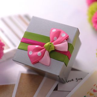 Cuboid Metal Favor Tin With Ribbon Bow (Set of 6)