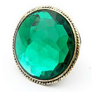 Vintage Alloy Green Gem Pattern Ring