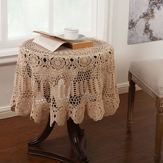 35x35 Shabby Chic Crochet Round Cotton Table Cloth