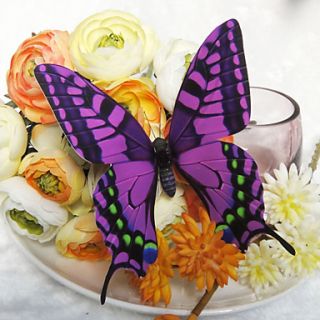 Beautiful Grape Plastic Butterfly (Set Of 6)