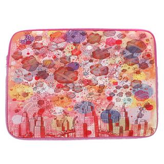 Impressionism Pattern Nylon Cover Fleece Inside Waterproof Sleeve Case For 15.4 Inch Computer