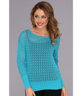 Karen Kane Long Sleeve Knitted Sweater Womens Sweater (Blue)