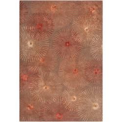 Hand tufted Brown Finesse New Zealand Wool/ Viscose Rug (9 X 13)