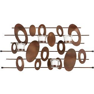 Oval Votive Candle Holder Wall Sconce, Burnt Copper