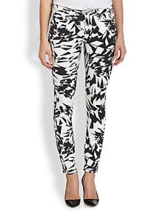 IRO Abstract Printed Skinny Jeans   White/Black