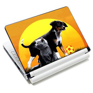 Dog And Cat Pattern Laptop Protective Skin Sticker For 10/15 Laptop 18325(15 suitable for below 15)