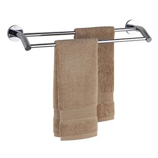 Chrome Finish Bathroom Brass Double Bar Towel Rack