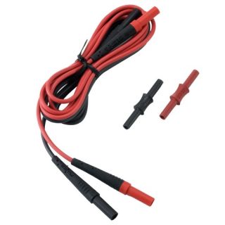 Fluke TL221 SureGrip Silicone Insulated Test Lead Extension Set with Straight Connectors One Pair (Red, Black)