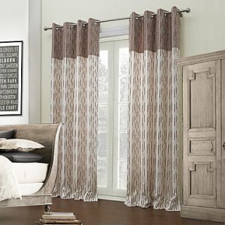 (One Pair) Mediterranean Stripe Jacquard Energy Saving Curtain