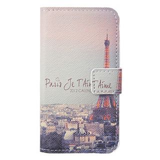 Cartoon Eiffel Tower Pattern Leather Hard Case for iPhone 4/4S