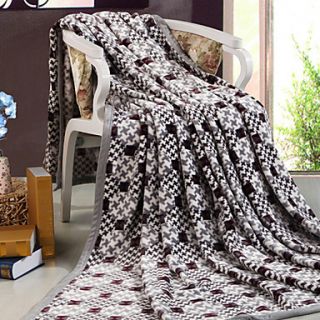 Polyester Fiber Checked Thick Coral Fleece Blanket