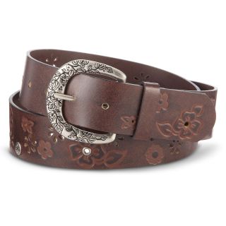 RELIC Etched Floral Studded Belt, Black, Womens