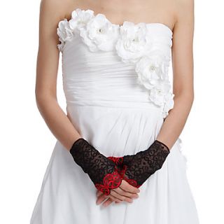 Beautiful Lace Fingerless Elbow Length Party/Evening Gloves (More Colors)