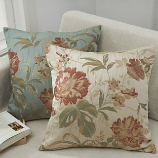 Set of 2 Traditional Jacquard Polyester Decorative Pillow Cover
