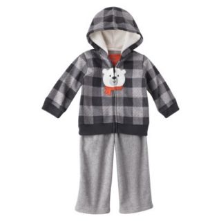 Just One You made by Carters Infant Boys 3 Piece Hoodie Set   Gray/Orange NB