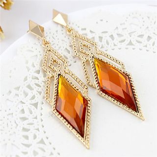 Gold Plated Alloy Zircon Diamond Pattern Earrings(Assorted Colors)