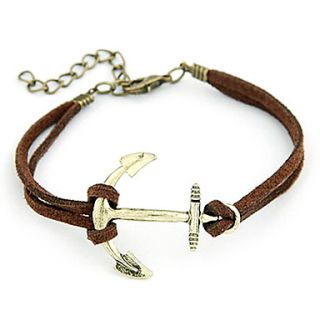 Personality Flash Rhinestones Anchor Bracelet