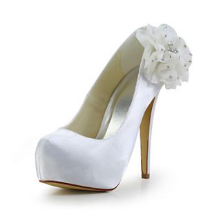 Pretty Satin Stiletto Heel Pumps with Flower Wedding/Party/Evening Shoes(More Colors)
