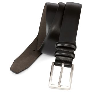 CLAIBORNE Black Leather Belt w/Double Keep, Mens