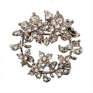 Charming Silver Plated Alloy With Rhinestone Garland Shaped Brooch