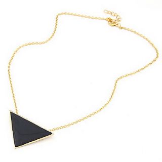 Gold Plated Alloy Acrylic Triangle Pattern Necklace